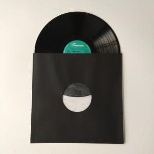 12-Zoll-Polyliner-Schallplatten-Innenhülle aus schwarzem Vinyl