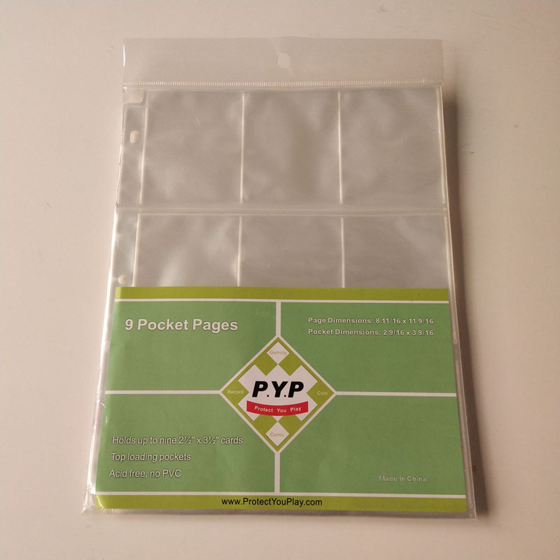 9 Pocket Poly Gaming Card Holder Seitenschutzfolien aus Plastikfolie